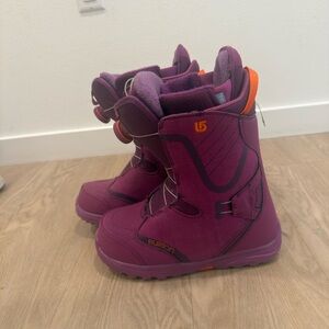 Burton Magenta Snowboard Boots with Orange Highlights